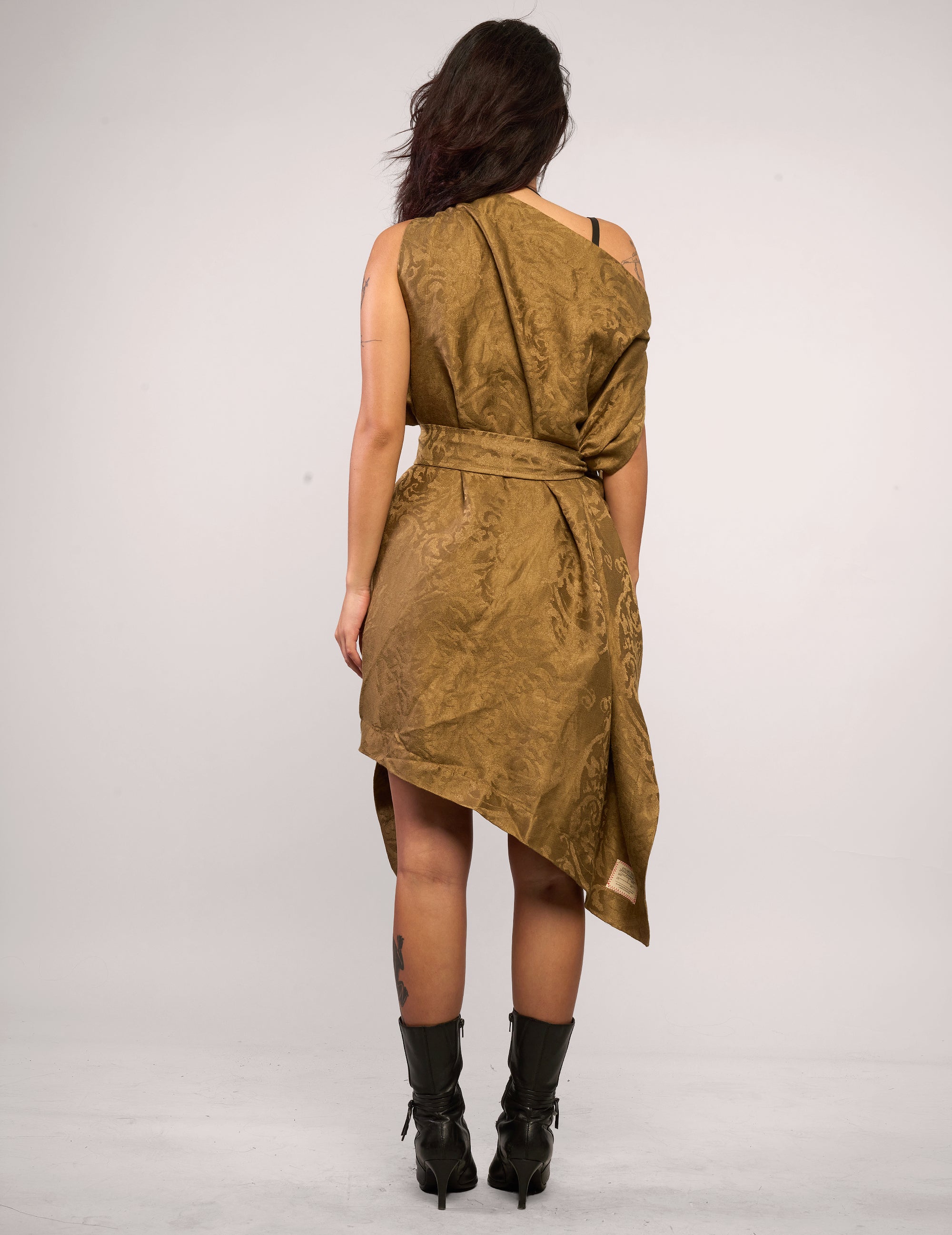 The Pirate Dress – Antique Gold Jacquard