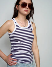 Vintage Marine T-Shirt mit blauen Streifen