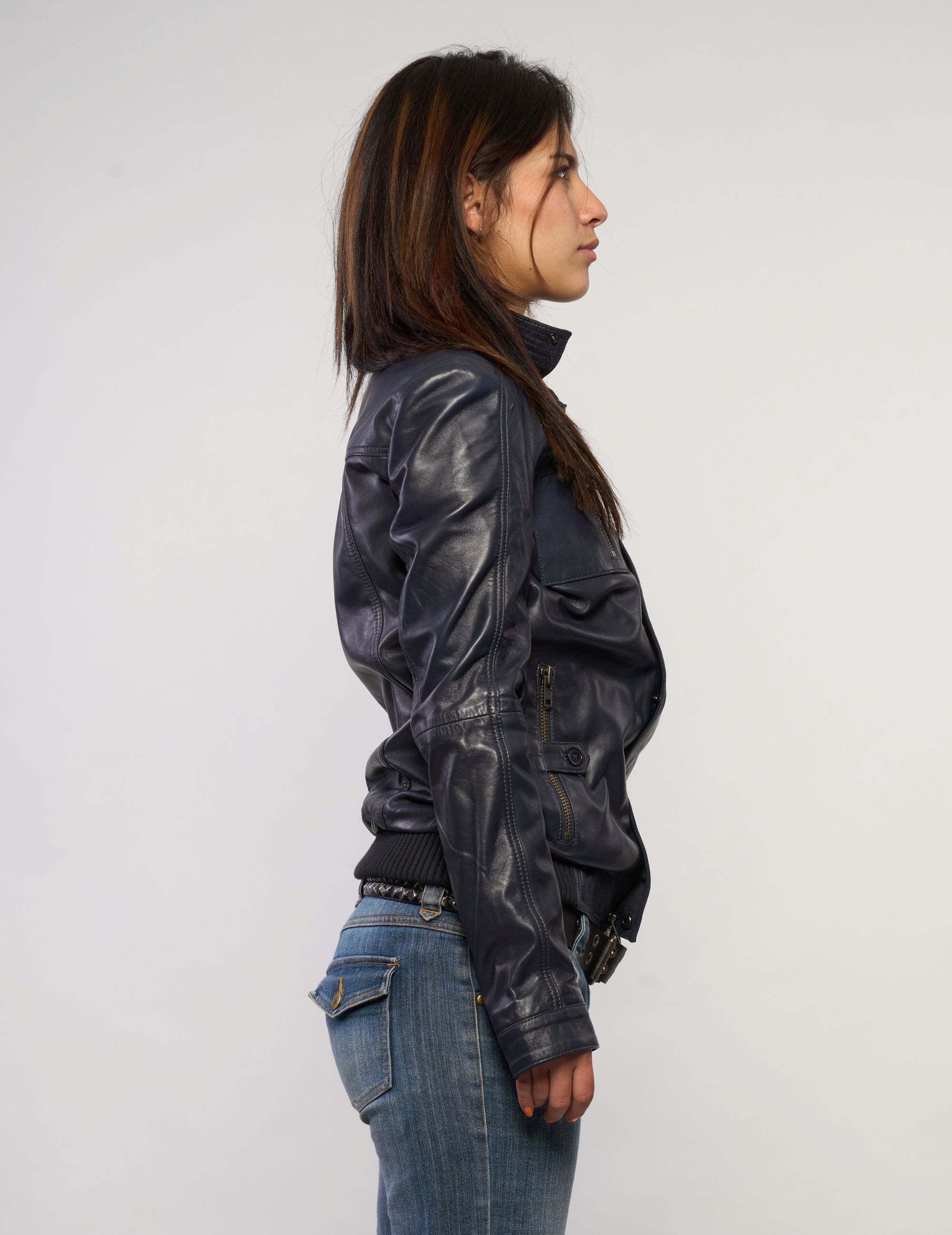 IMMORTAL Navy Leather Jacket