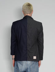 Pinstripe and Navy 50/50 Blazer