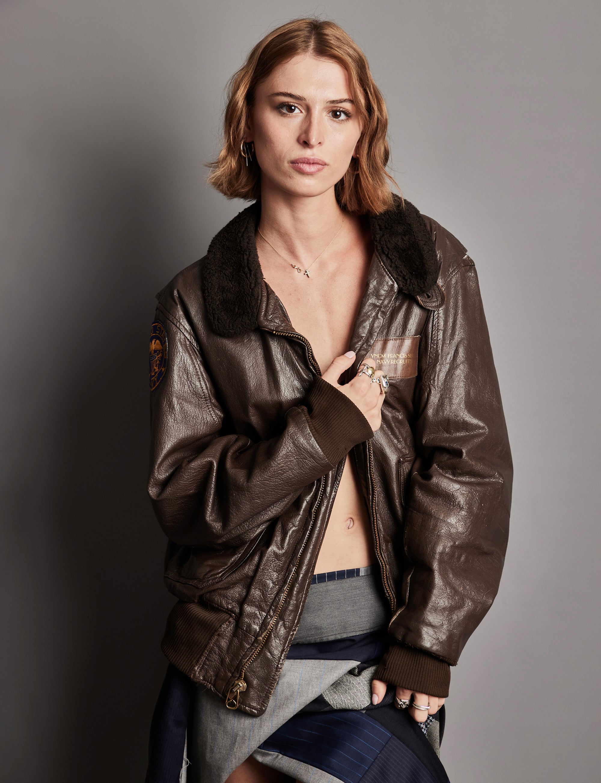 Recruiter Brown Leather Jacket