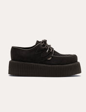 Underground Wulfrun Double Sole Creeper Shoes in Black Suede