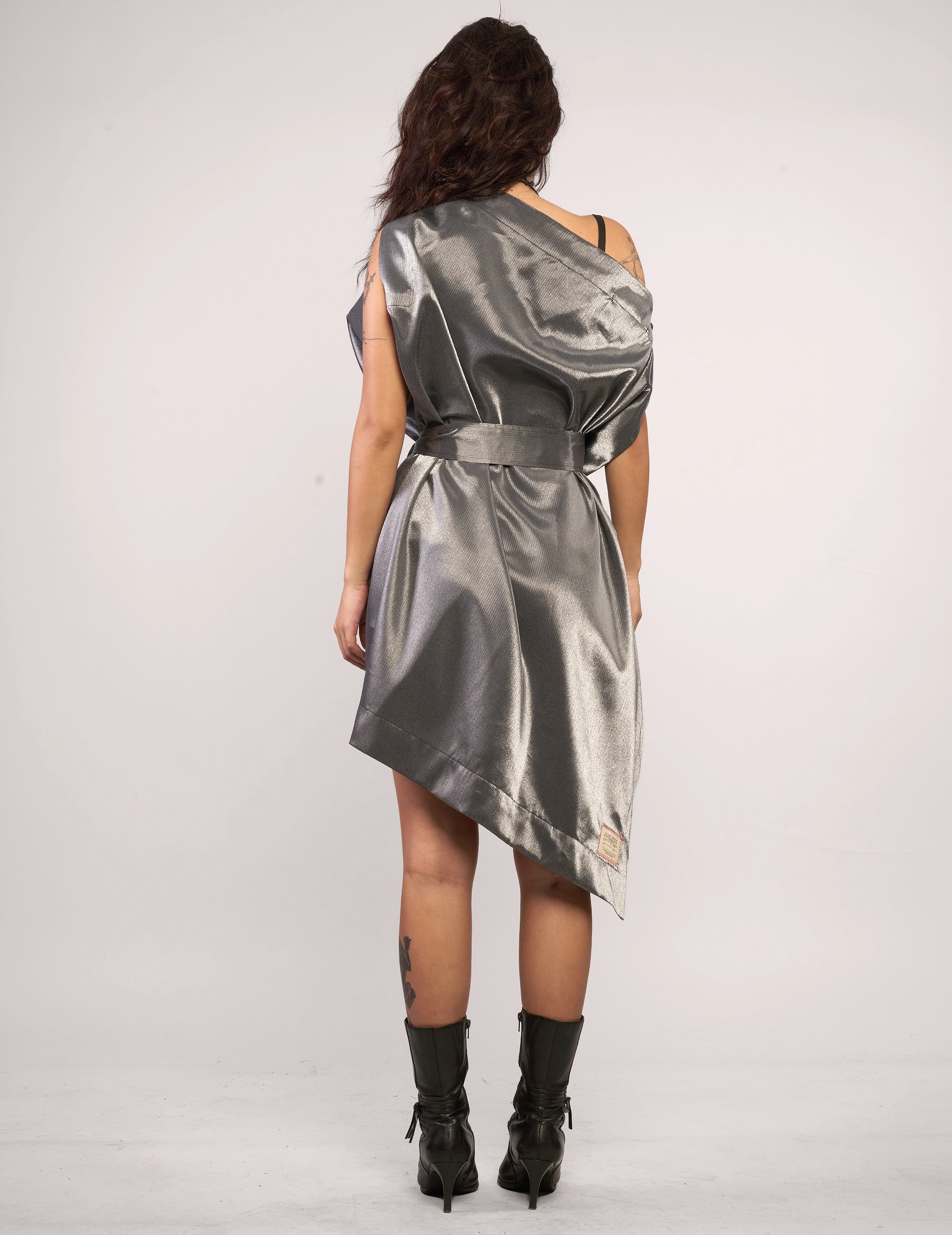 The Pirate Dress – Gunmetal Taffeta