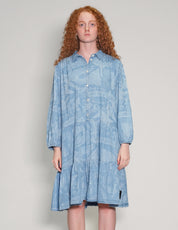 'Peace' Laser Printed Light Blue Dress