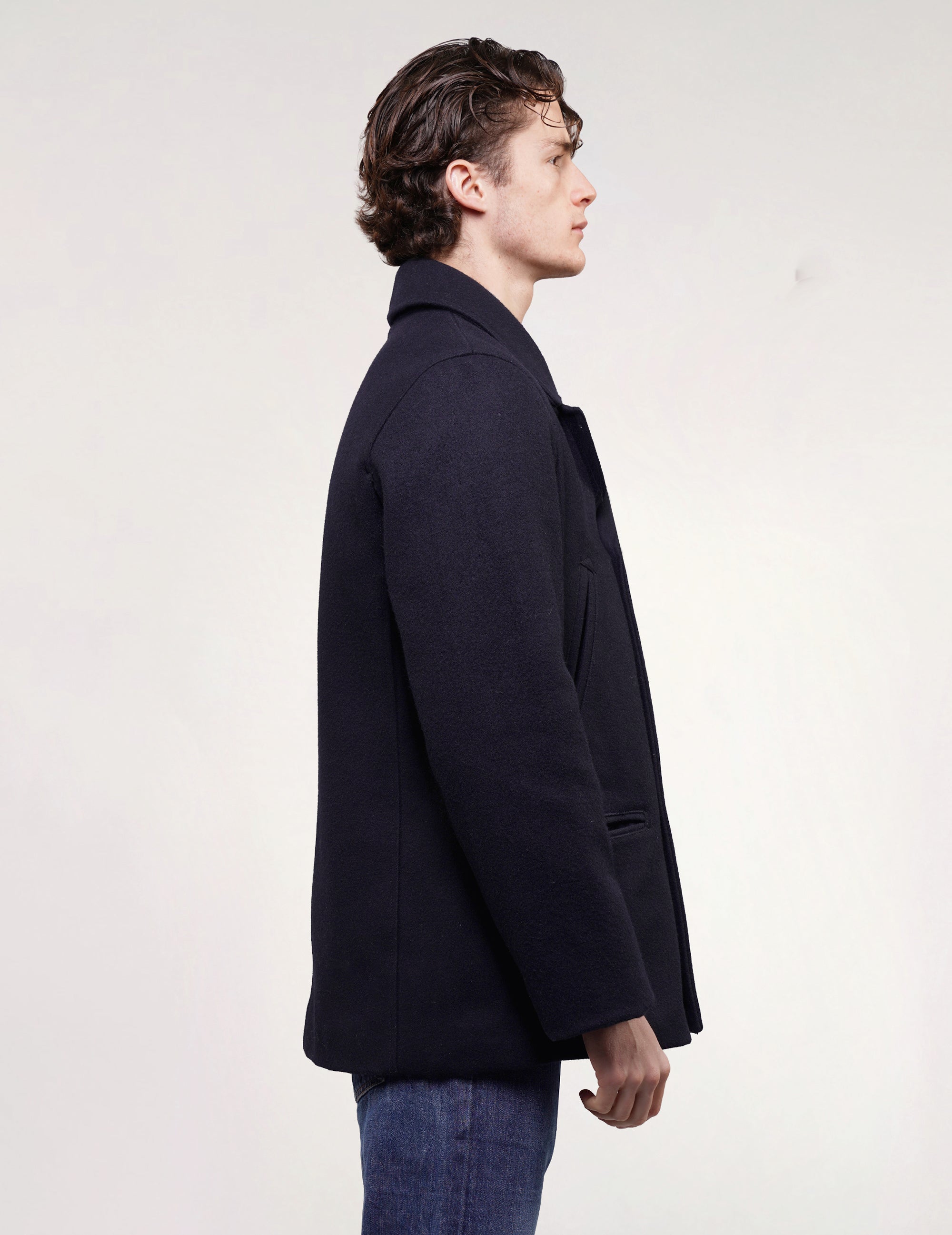 Vintage Wool Blend Double Breasted Peacoat