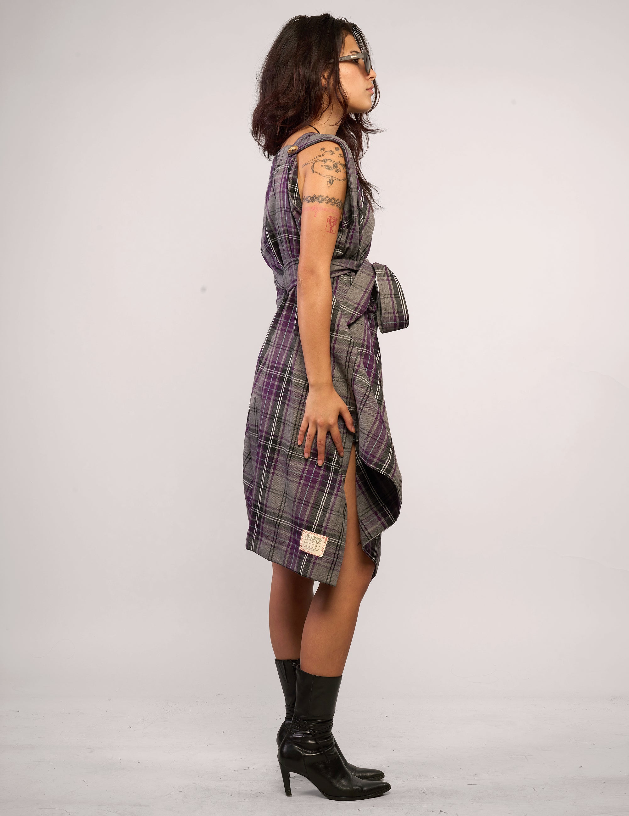 The Pirate Dress – Purple Grey Tartan