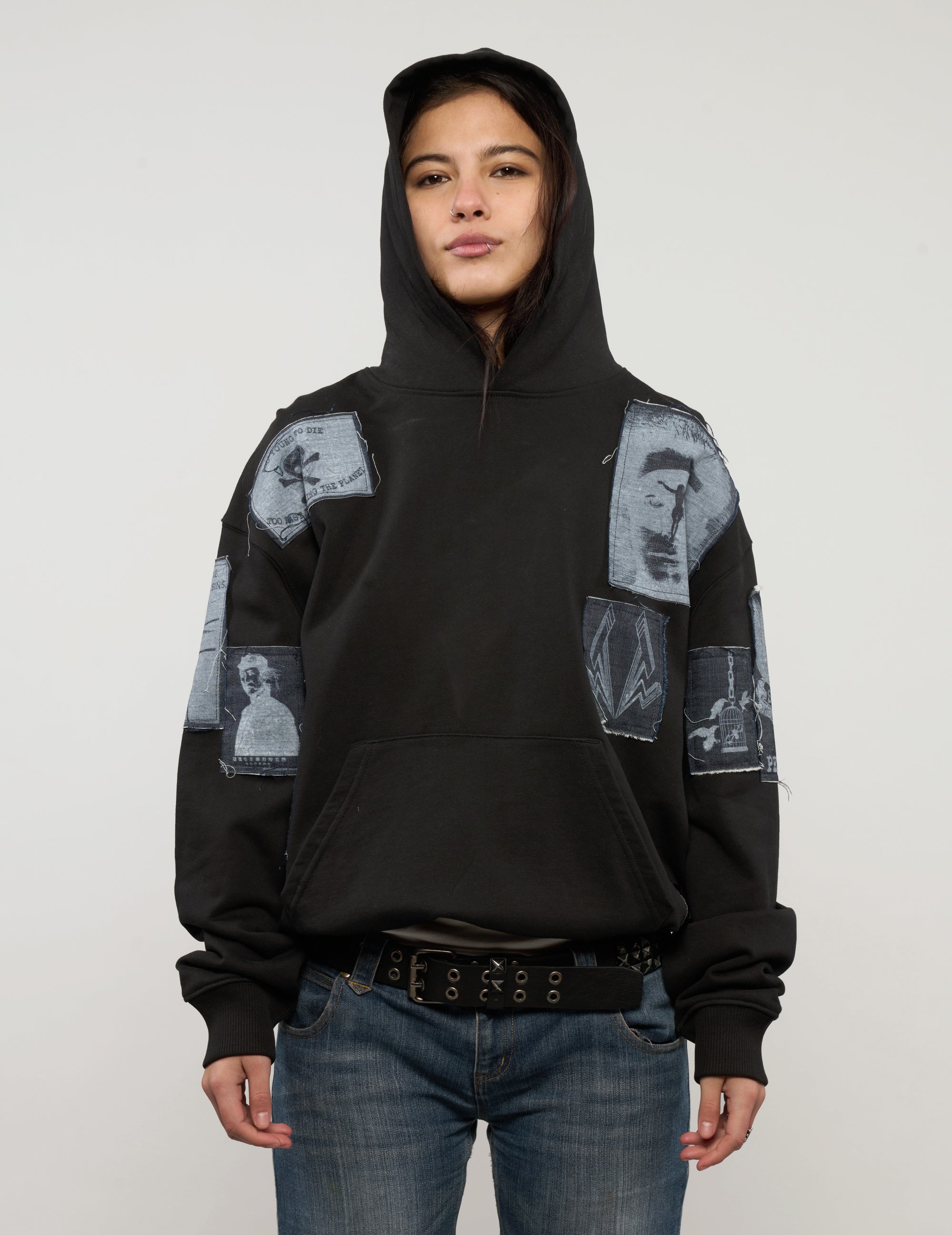 ST Multipatch Logo Hoodie in Black