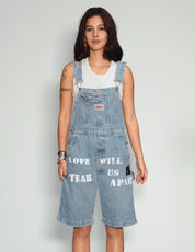 'Love Will Tear Us Apart' Dungaree Shorts