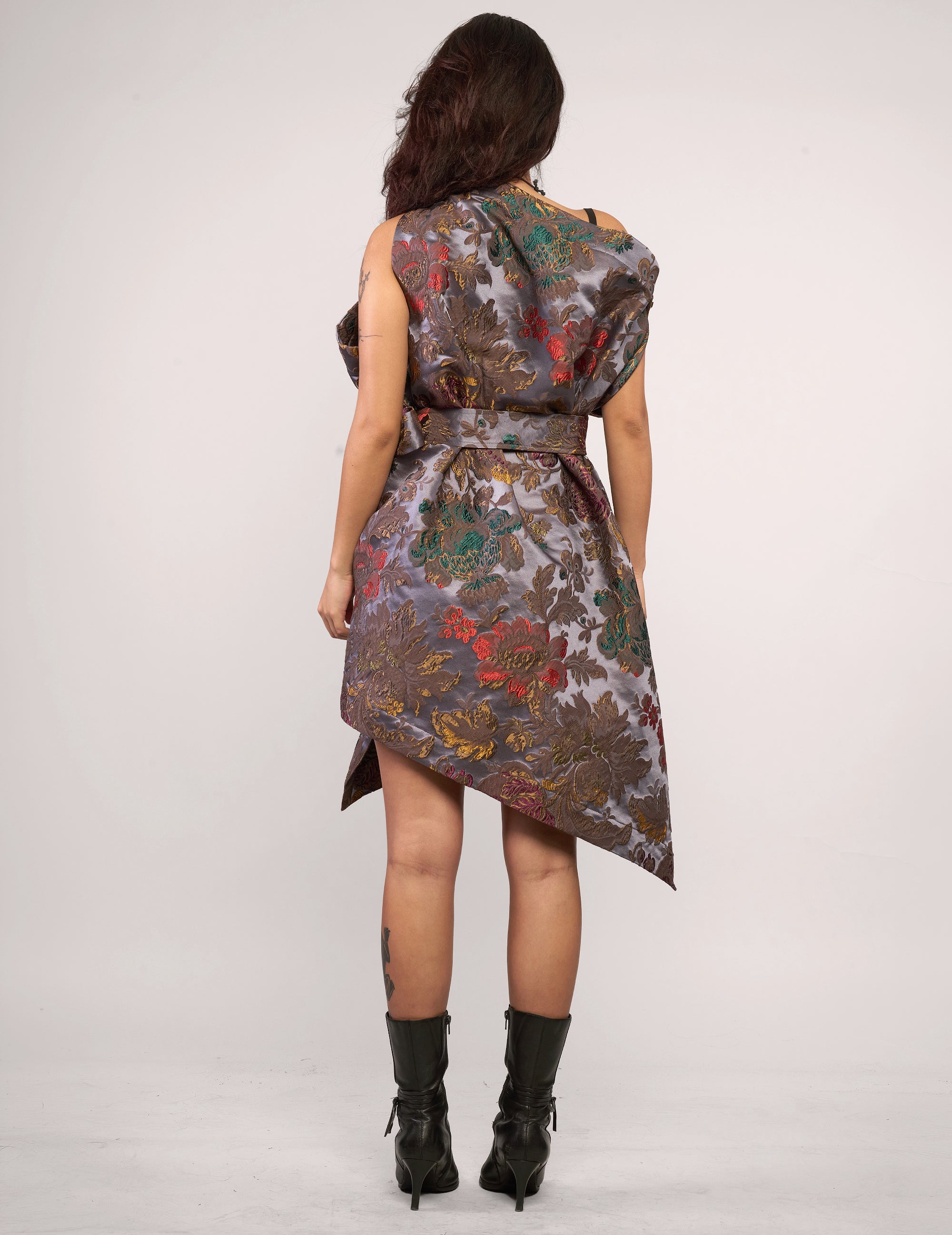 The Pirate Dress – Silver Dragon Brocade