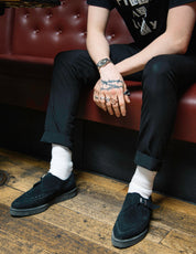 Underground Apollo Creeper Schuhe aus schwarzem und weißem Leder