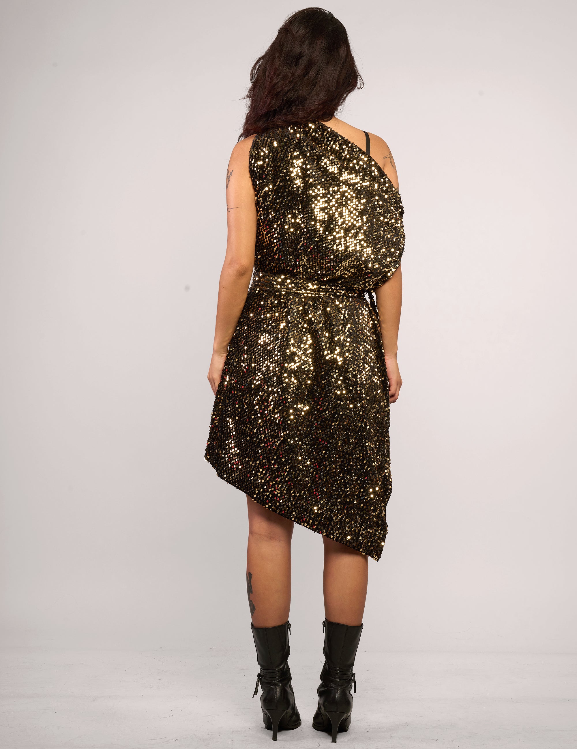 The Pirate Dress – Black & Gold Sequin