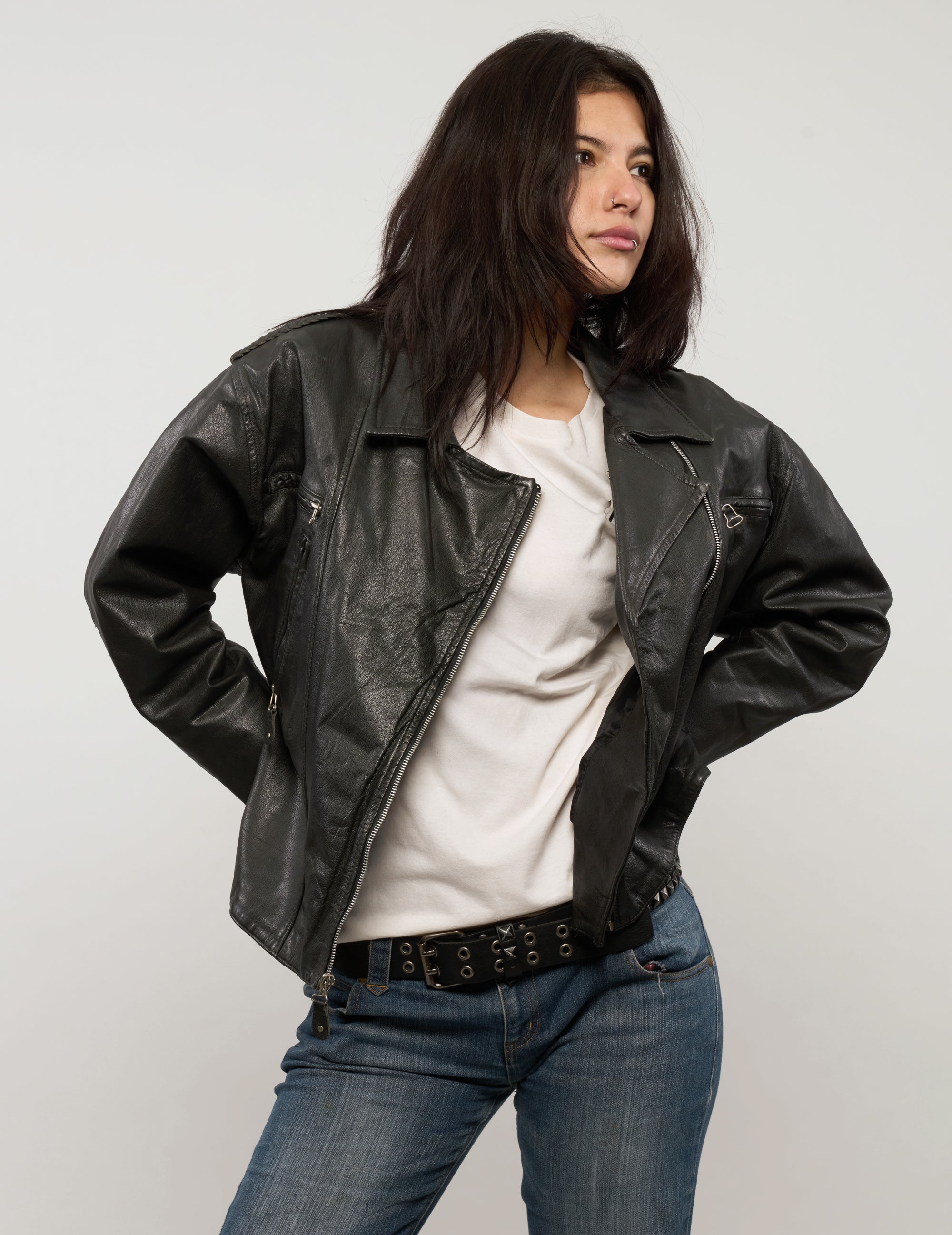 Vintage Leather Biker Jacket