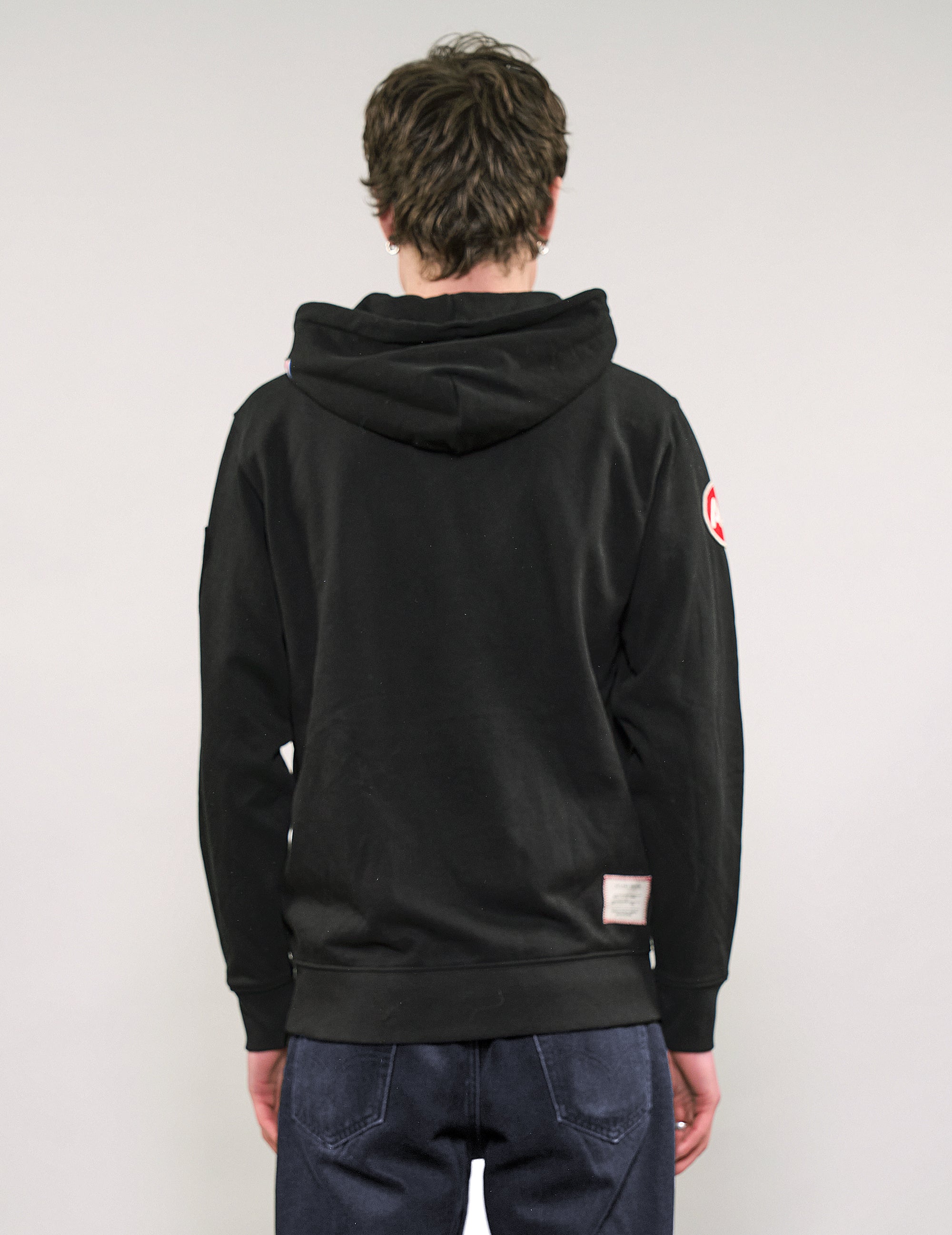 Limited Edition Patched Zip Hoodie in Black