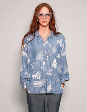 Chemise en jean à imprimé safari
