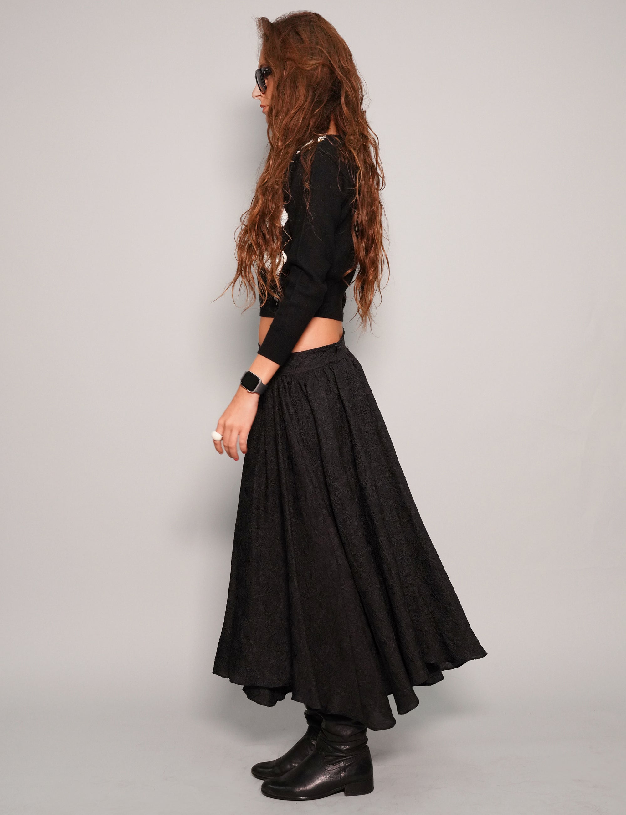 Textured Silk Skirt