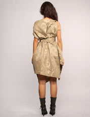 The Pirate Dress – Stone Baroque Jacquard Rayon Taffeta