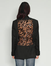 Party Back Blazer - Black Sequin - Black