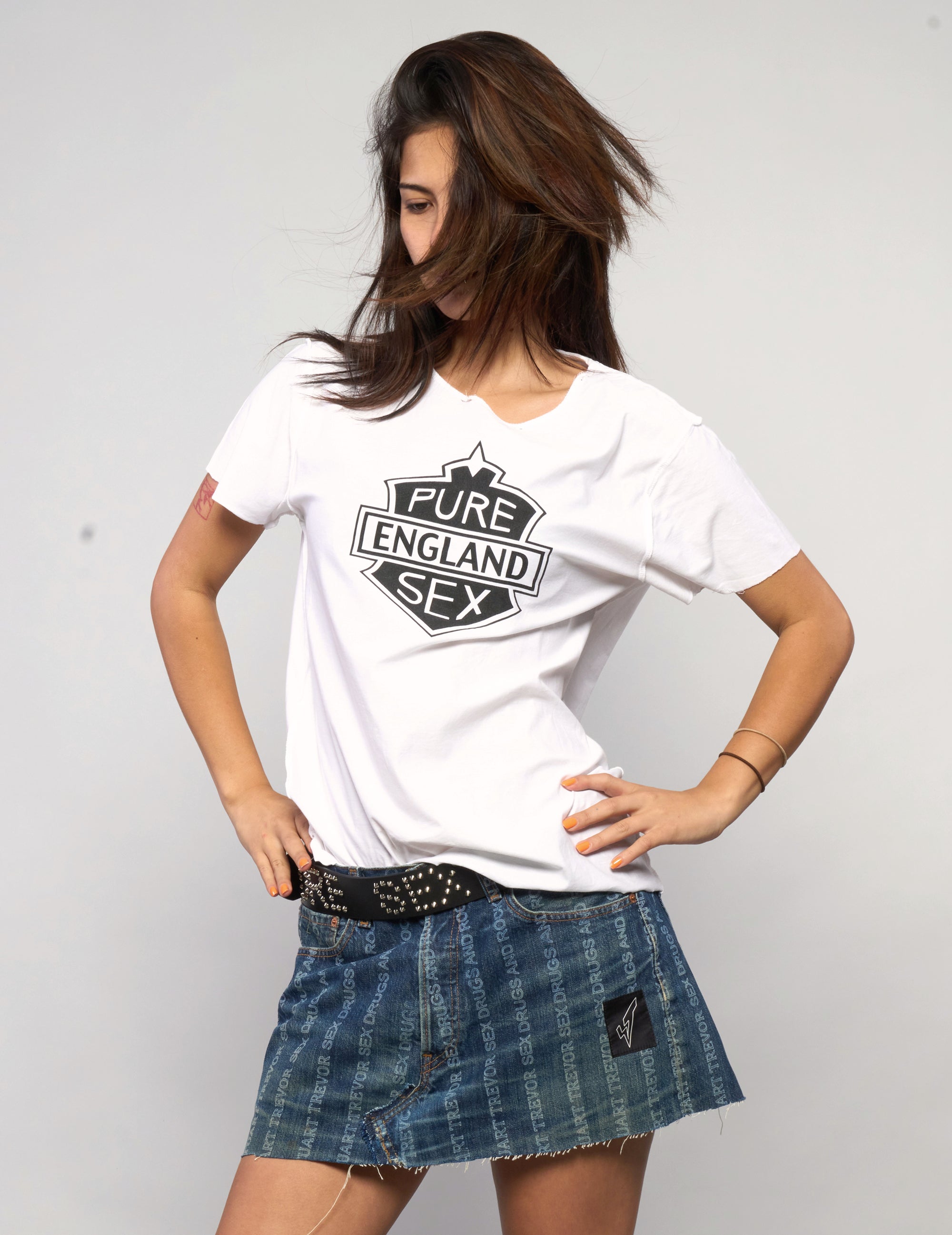 Pure S'x England Tee in White