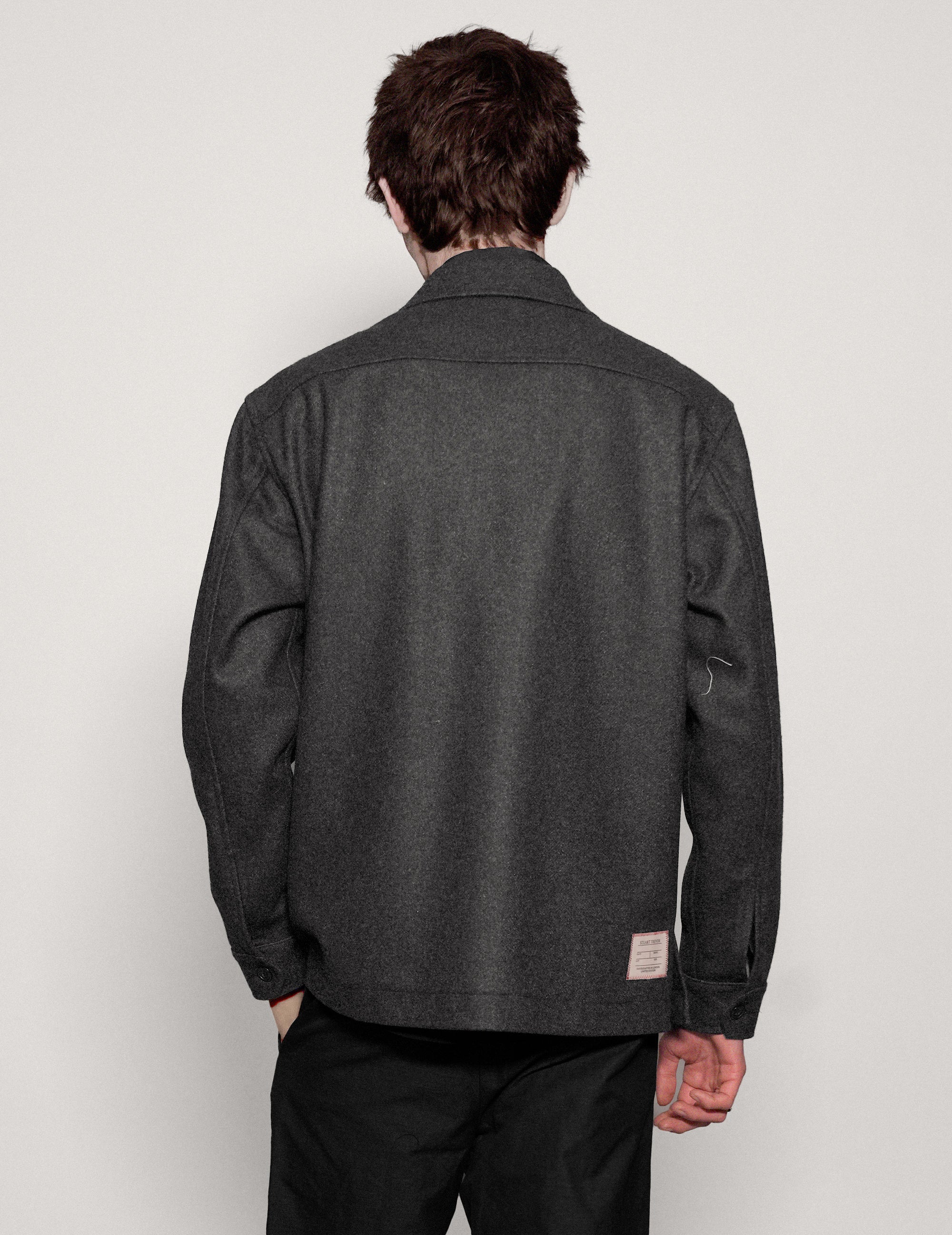 Wool Workshirt in Charcoal