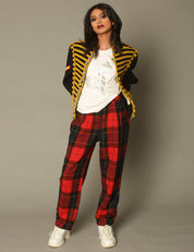 Red Tartan Wool Pants