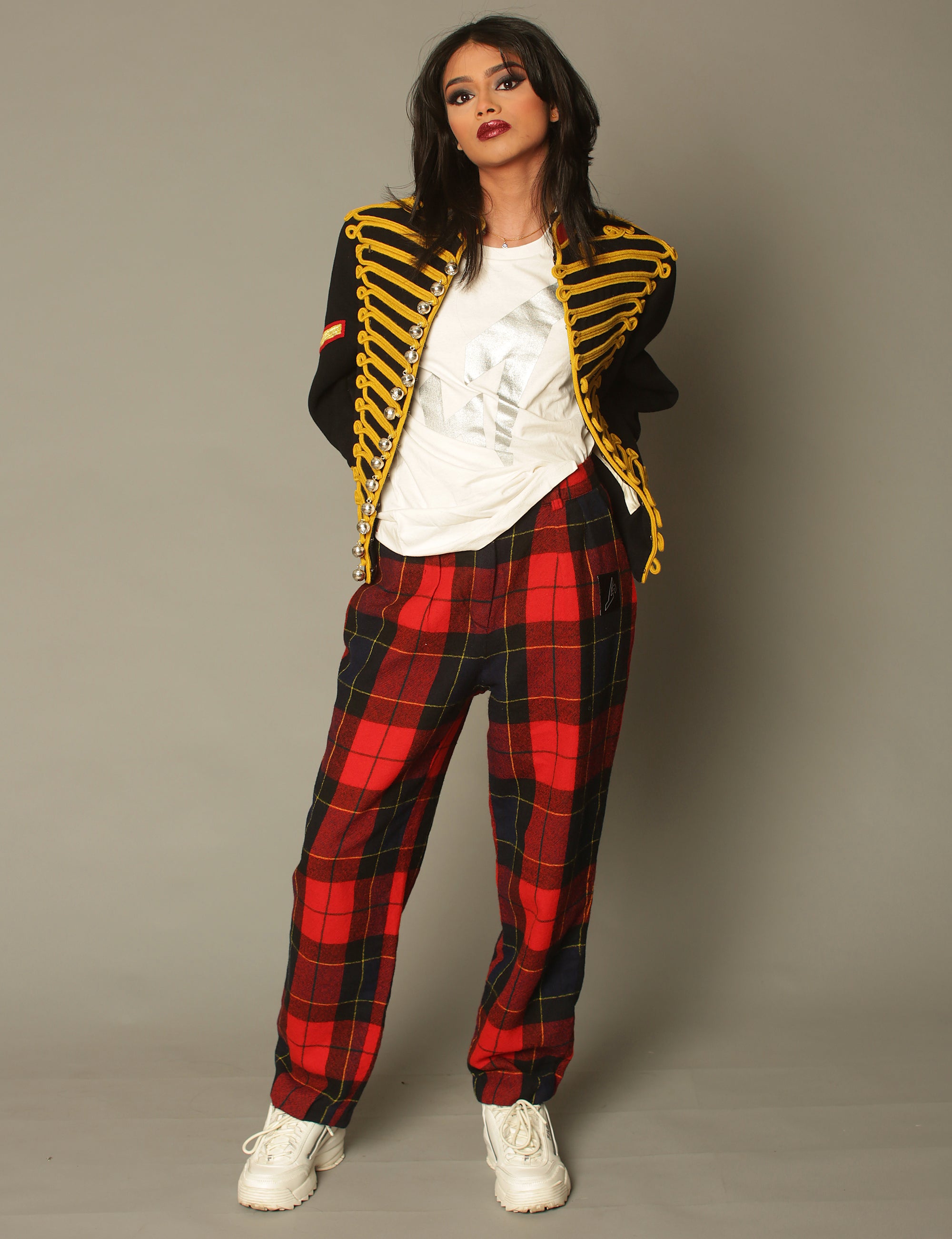 Red Tartan Wool Pants