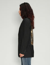 Party Back Blazer - Gold Sequin - Black