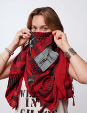 The Riot Patched Scarf in Red