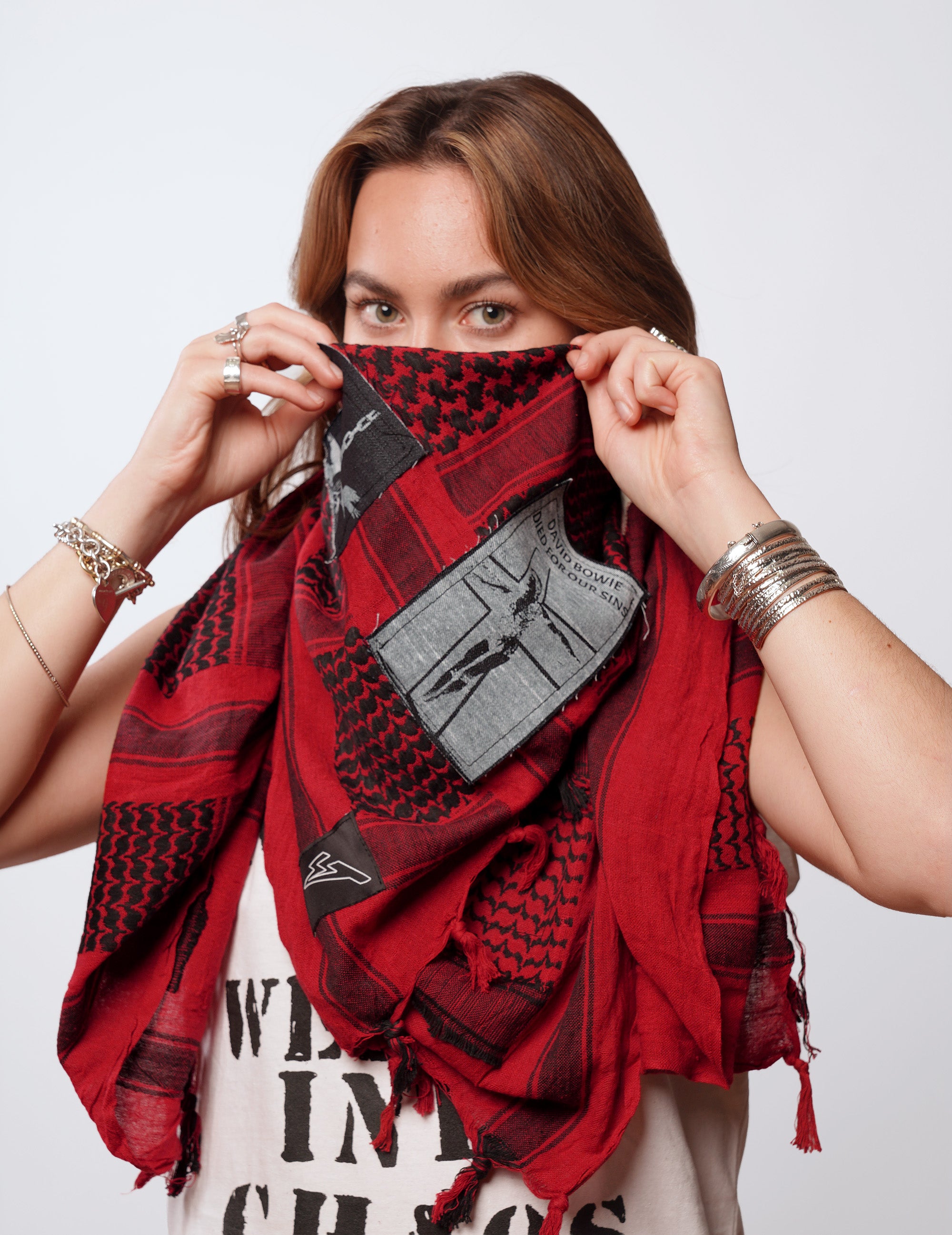 The Riot Patched Scarf in Red