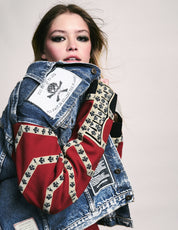 Denim Jacket with Welsh Guards Sleeves