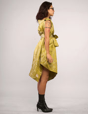 The Pirate Dress – Chartreuse Floral Jacquard