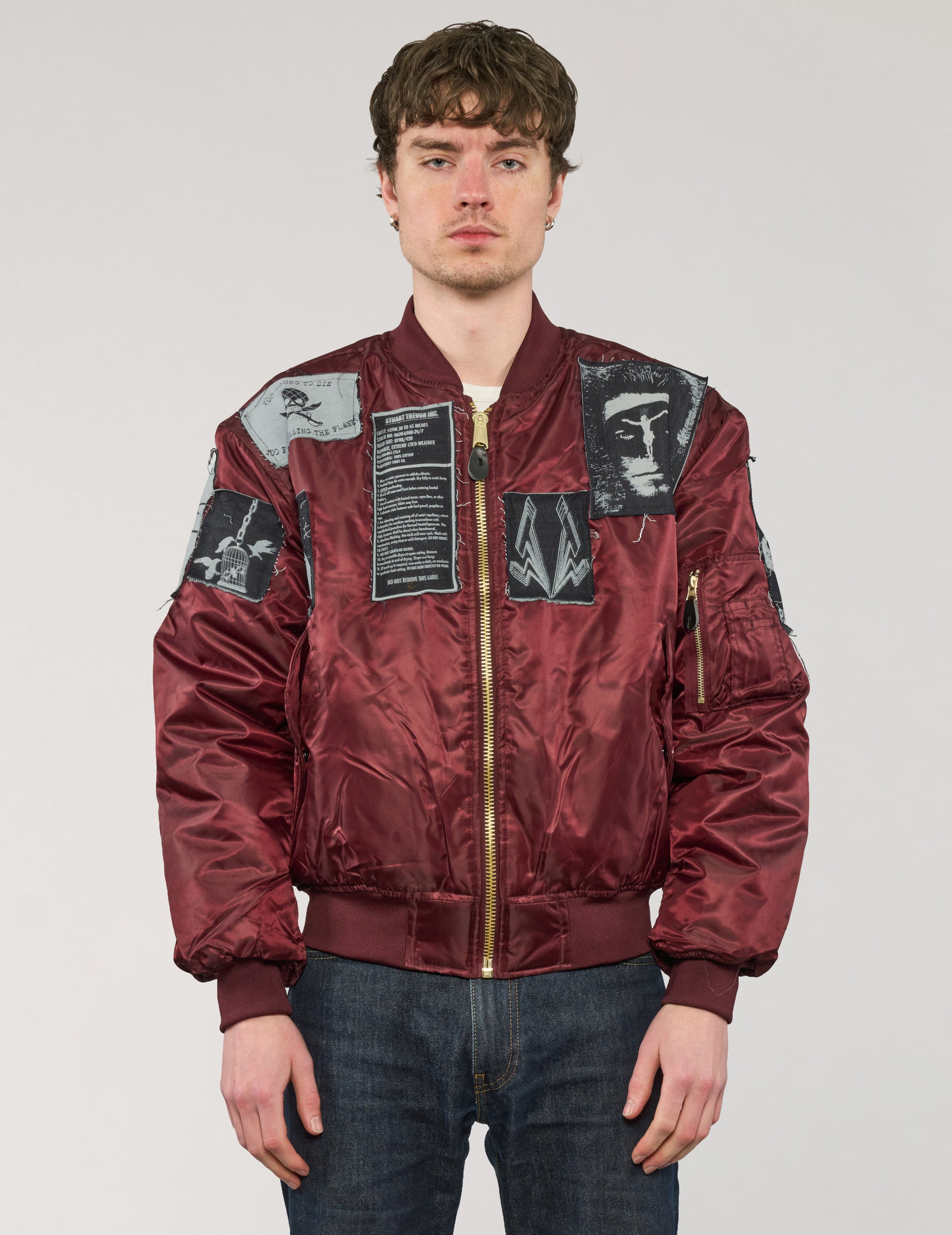 MA-1 Patched Bomber in Burgundy