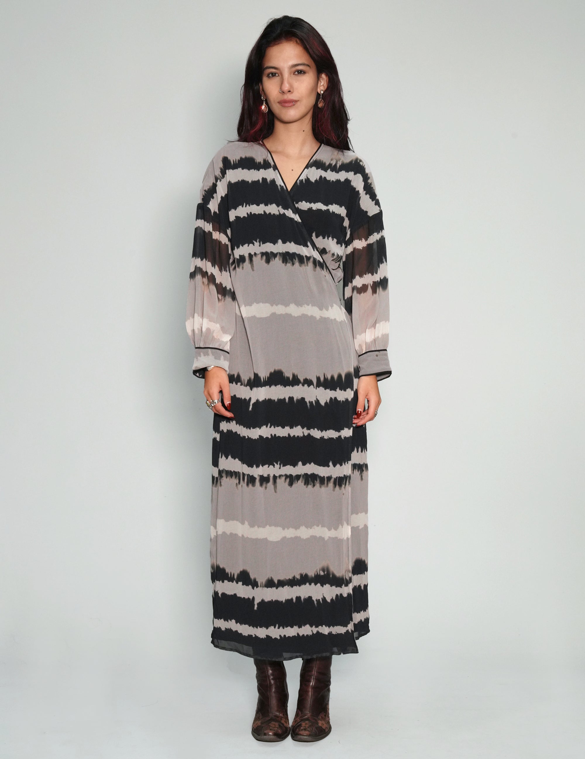 Black and Grey Tie Dye Dress