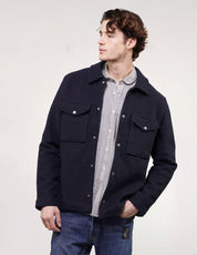 Reiss Textured Wool Jacket in Navy