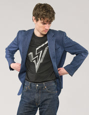 ST Navy Herringbone Wool Blazer