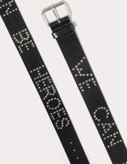 Black Leather Studded Belt with David Bowie 'We Can Be Heroes' | Stuart Trevor