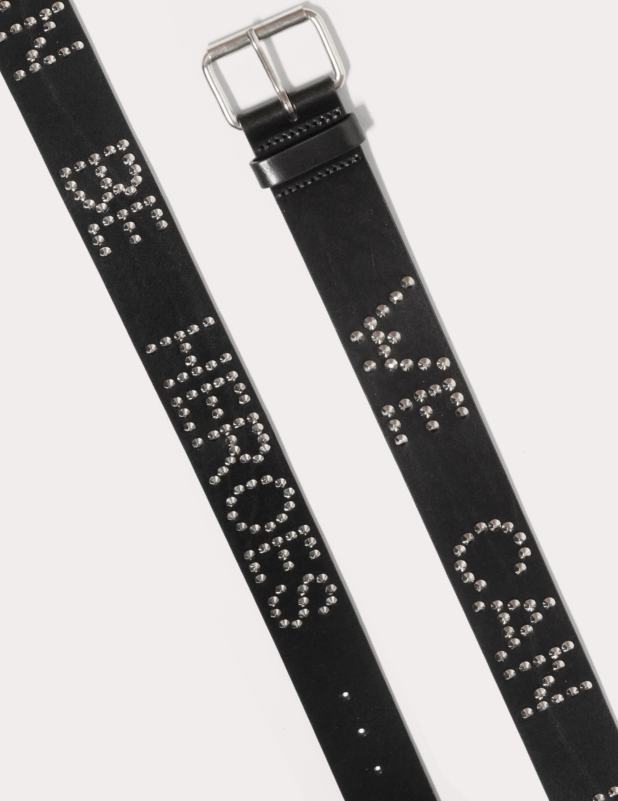 Black Leather Studded Belt with David Bowie 'We Can Be Heroes' | Stuart Trevor