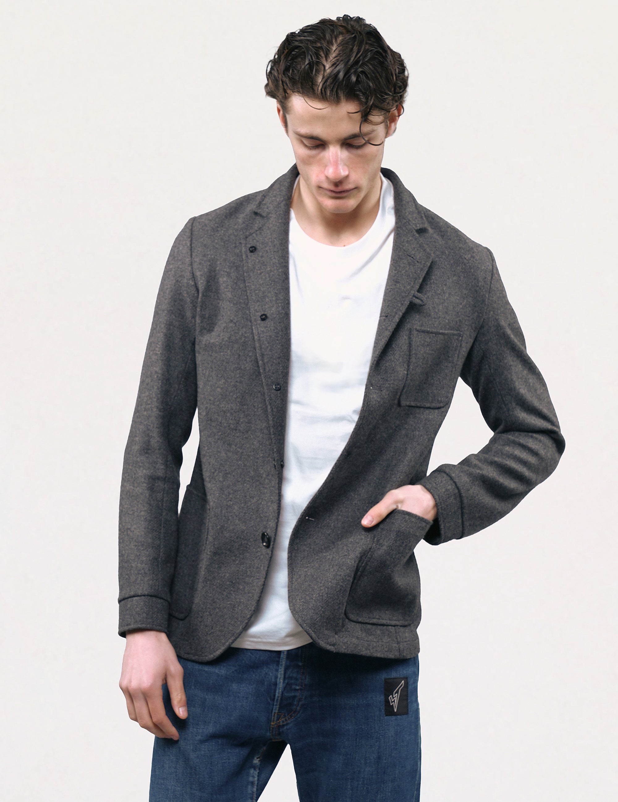 Vintage Oliver Spencer Tweed Sports Blazer in Grey