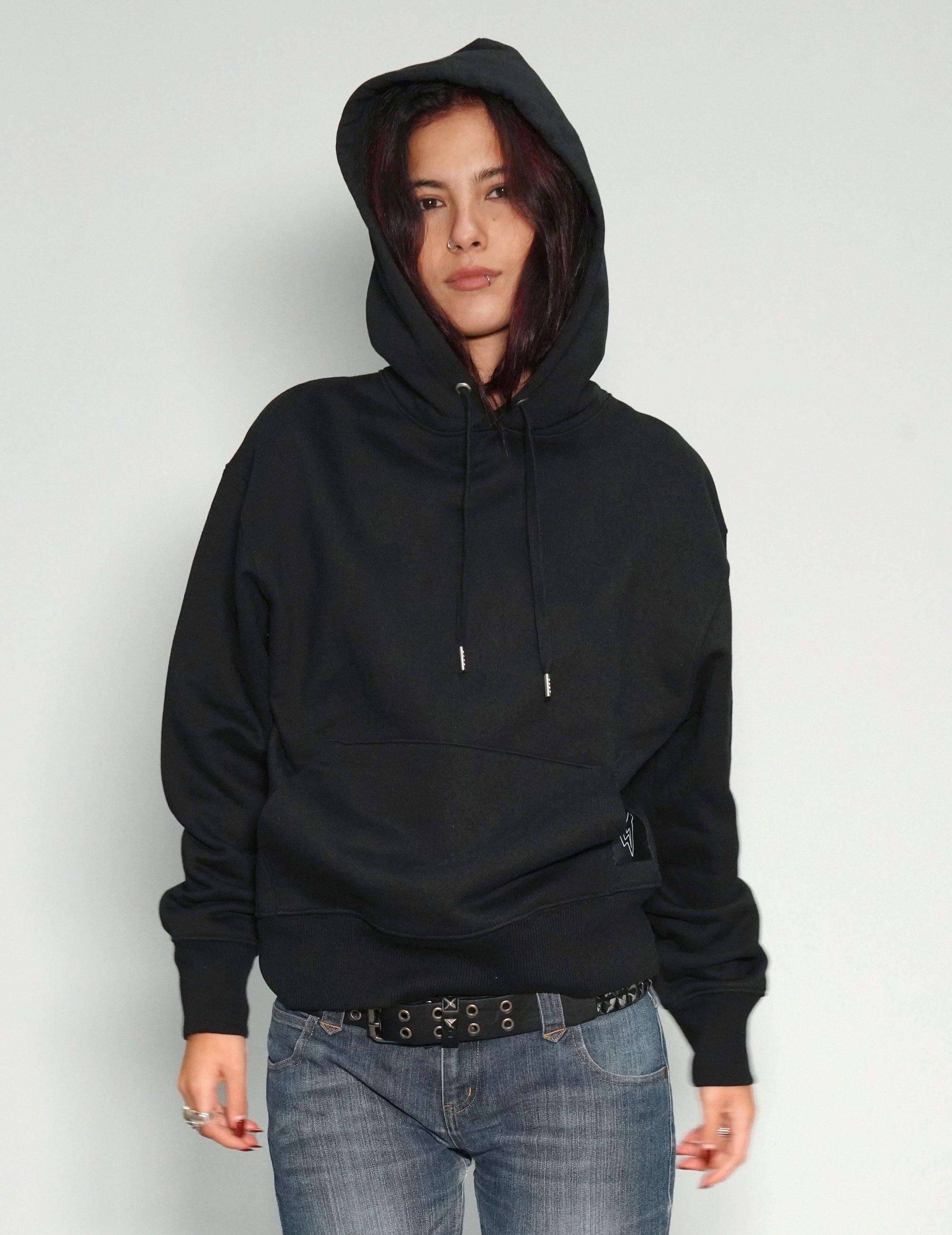 Women's Black Cotton Hoodie | Stuart Trevor