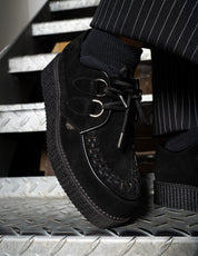 Underground Wulfrun Single Sole Creeper Shoes in Black Suede
