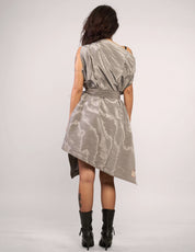 The Pirate Dress – Silver Crinkle Taffeta
