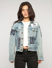 Vintage Patched Party Back Denim Jacket