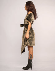 The Pirate Dress – Antique Bronze Cotton Velvet