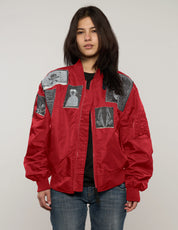 Blouson aviateur léger MA-1 avec écussons, couleur marine