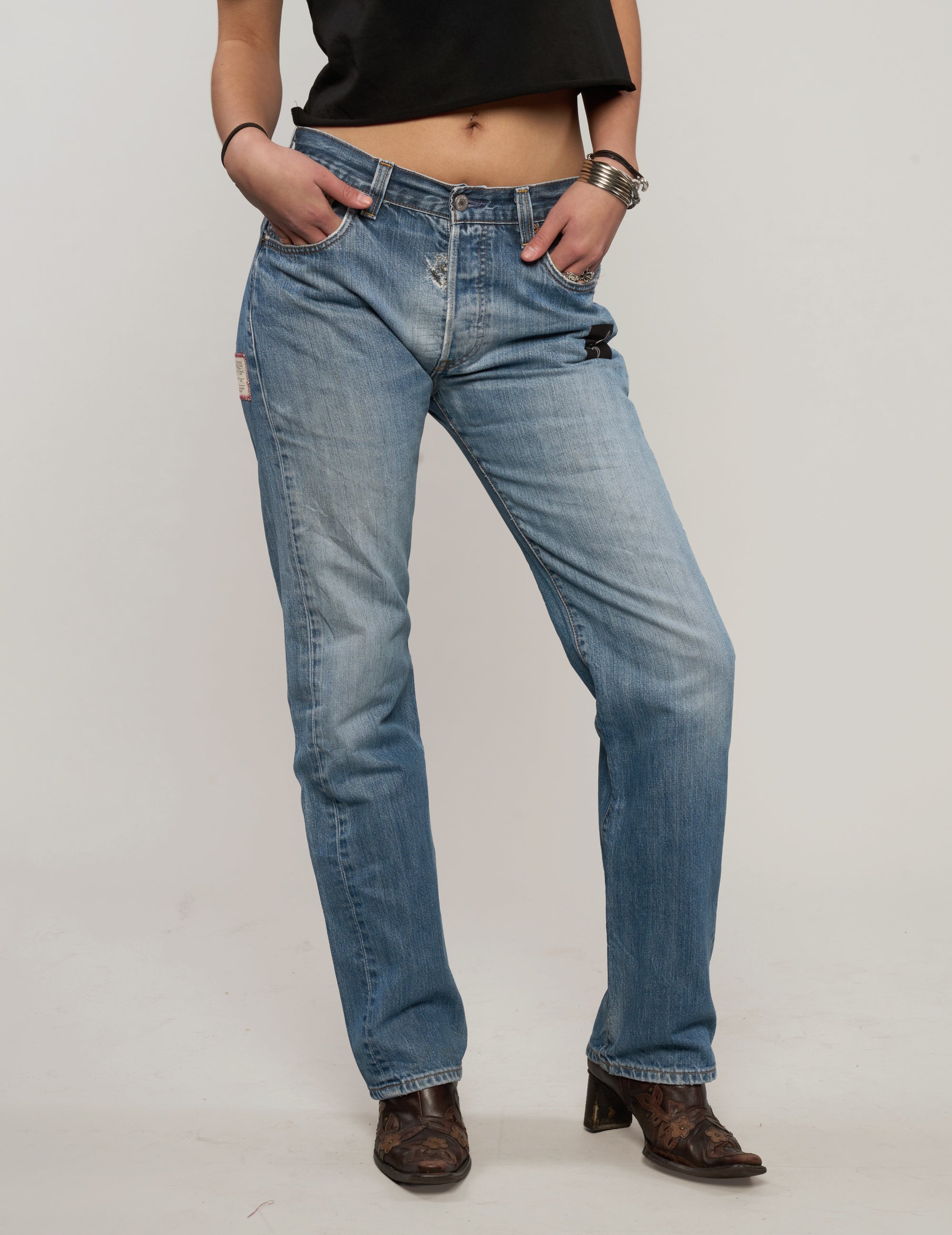 Laser Printed ST Jeans in Blue