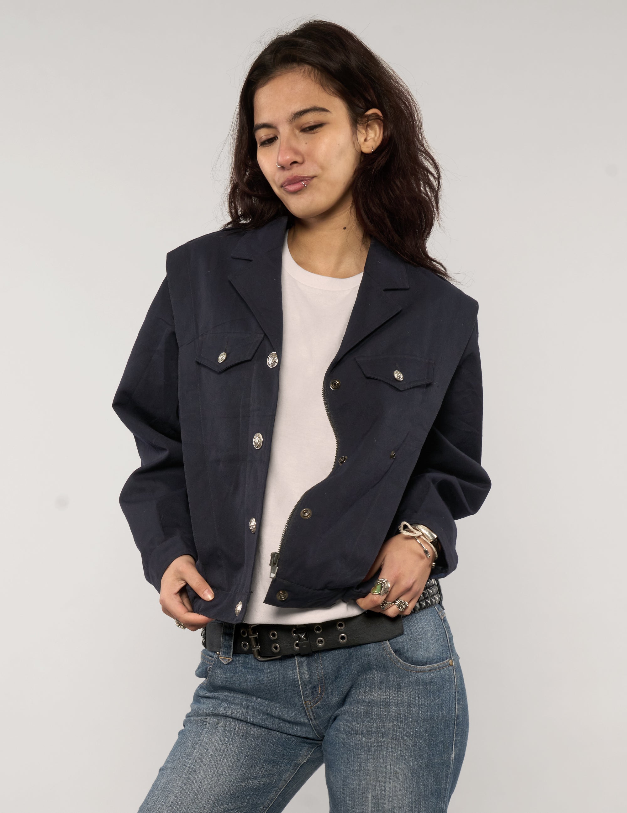 French Military Style Cropped Jacket