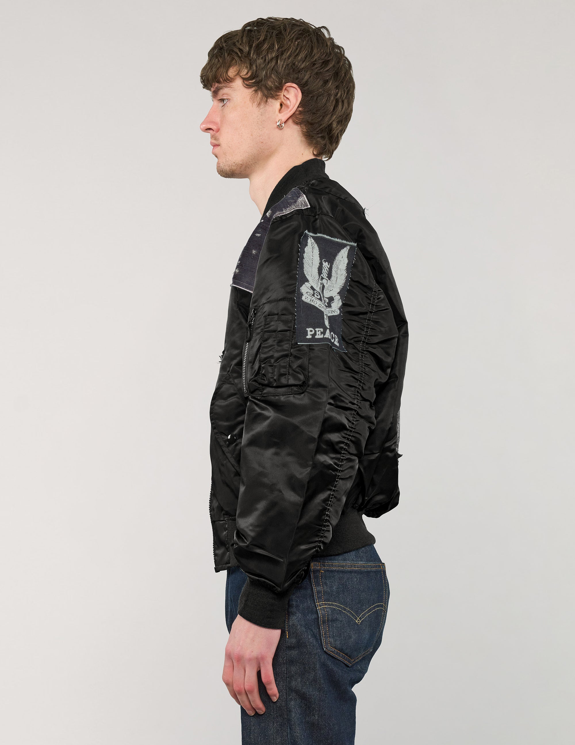 MA-1 Leichtgewicht Bomberjacke mit Aufnähern in Marineblau