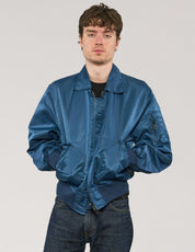 MA-2 Light Weight Collared Bomber Jacket in Blue