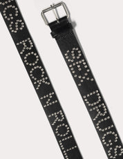 Black Leather Studded Belt with 'S'x D'ugs and Rock n Roll' | Stuart Trevor