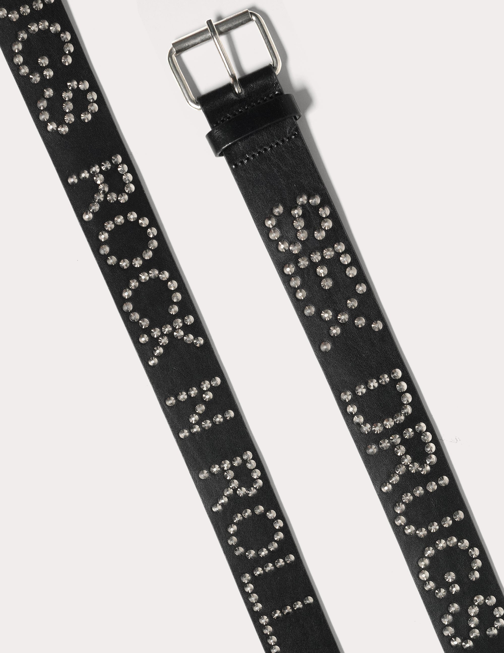 Black Leather Studded Belt with 'S'x D'ugs and Rock n Roll' | Stuart Trevor