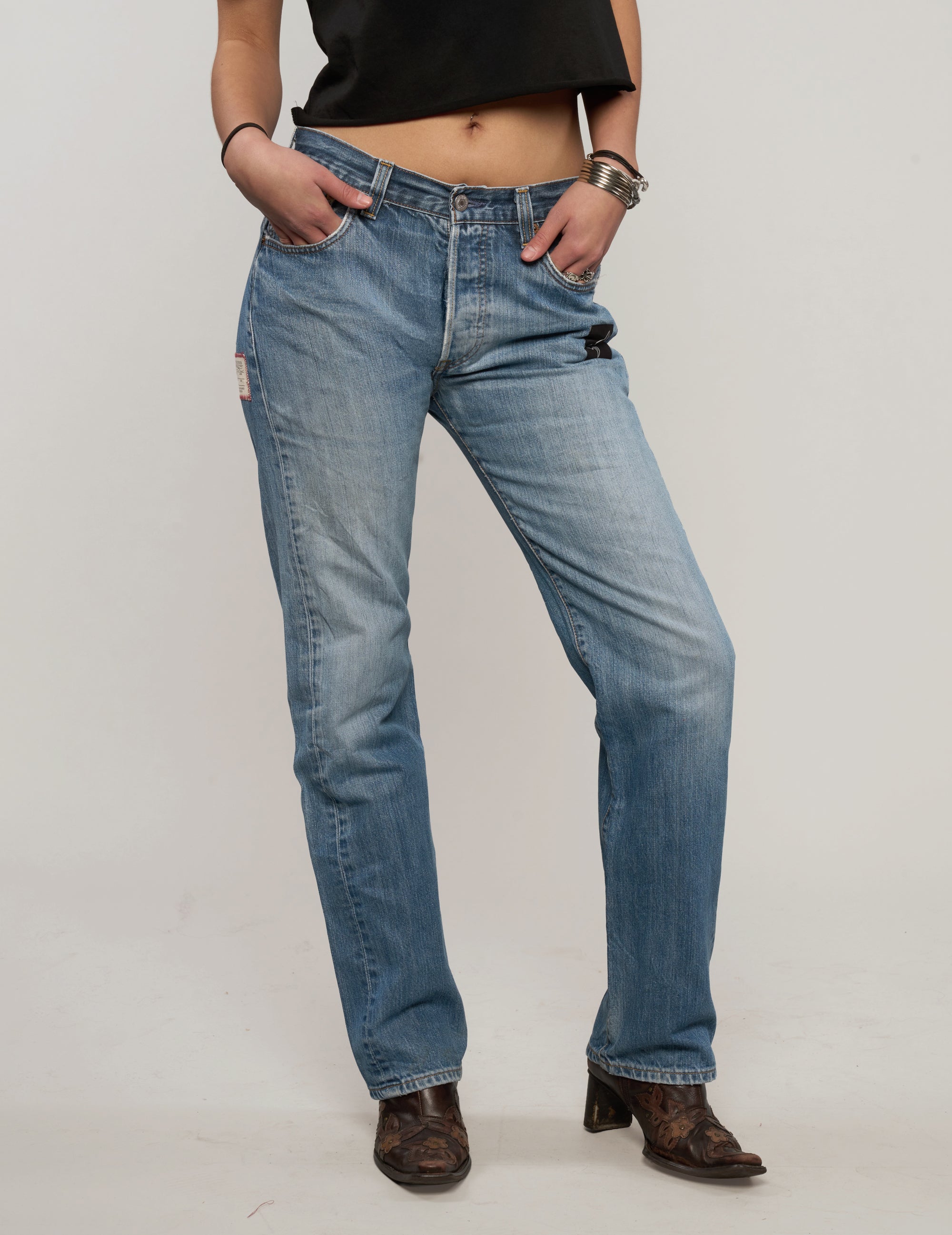 Laser Printed ST Jeans in Blue